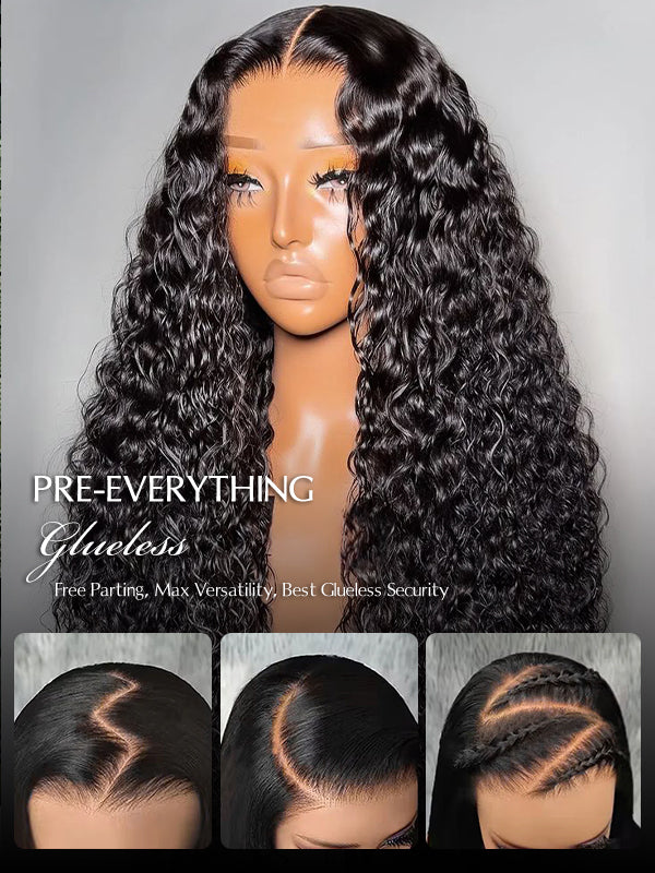 Glueless Water Wave HD 7x6 Lace Closure Wig 100% Human Hair