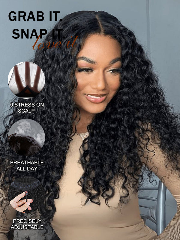 Glueless Water Wave HD 7x6 Lace Closure Wig 100% Human Hair
