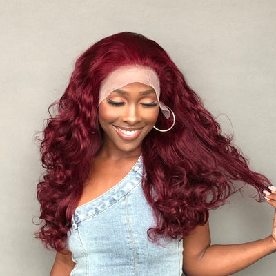Super Double Drawn | 250% Density 99J Burgundy Wig 13x6 Lace Front Wigs Raw Virgin Hair