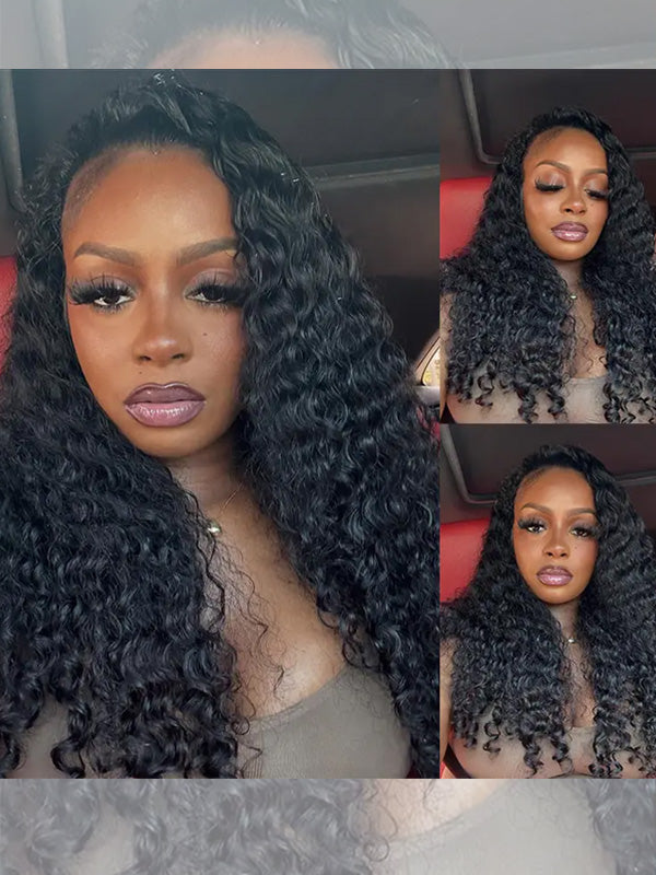 Perruque Insta Wig 3 en 1 à boucles birmanes, sans colle, avec cordon de serrage 
