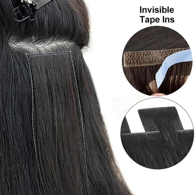 Handtied Tape in Extensions 20Pcs 50g/Pack Invisible Straight PU Injection Tape ins Human Hair Extensions