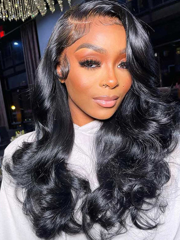7x6 PreMax Wigs | HD Lace #1 Jet Black Balayage Tiny Knots Glueless Wig Super Natural Hairline