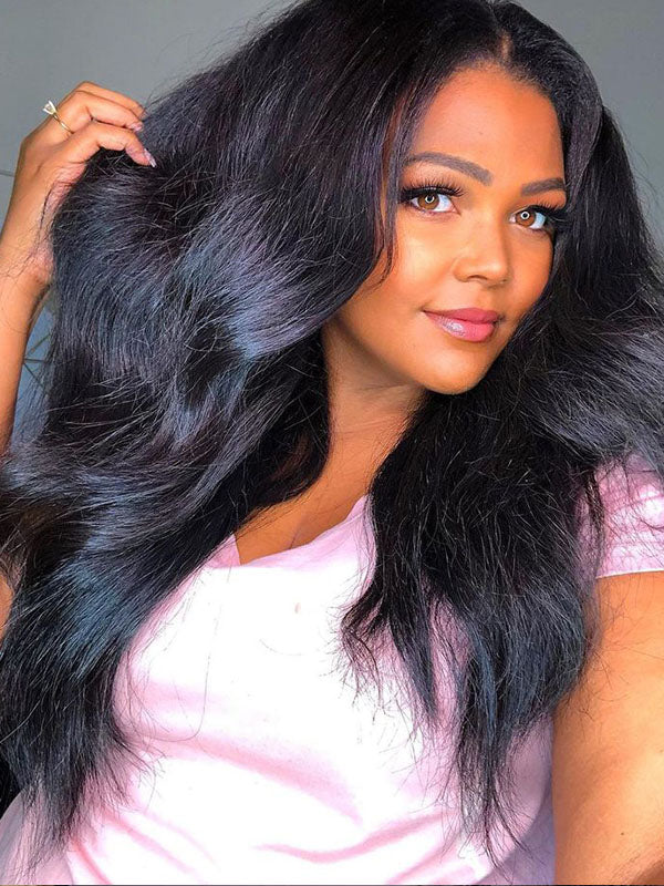 7x6 PreMax Wigs | Kinky Straight Tiny Knots Glueless 7x6 HD Lace Wig Super Natural Hairline