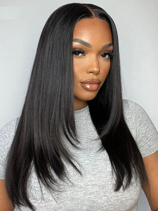 Real HD Lace | Layered Cut Glueless Silky Straight 7x6 Tiny Knots Pre-Everything Human Hair Wigs