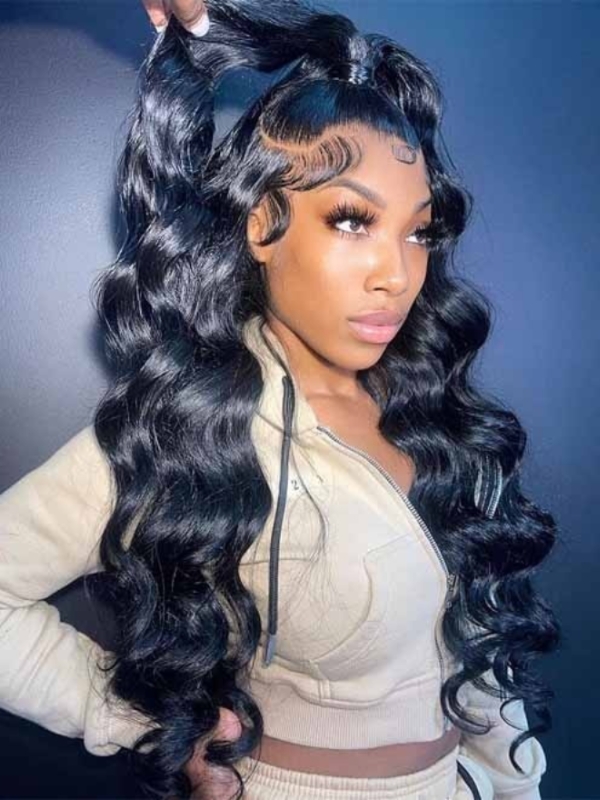 Loose Deep HD Trasparent Pre-plucked 360 Lace Front Wig Human Hair