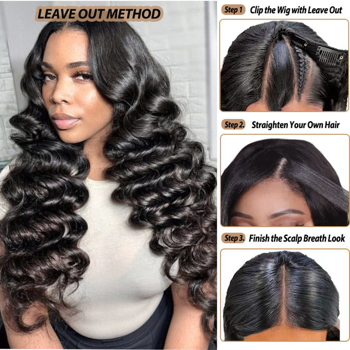 Loose Deep V Part Human Hair Wig