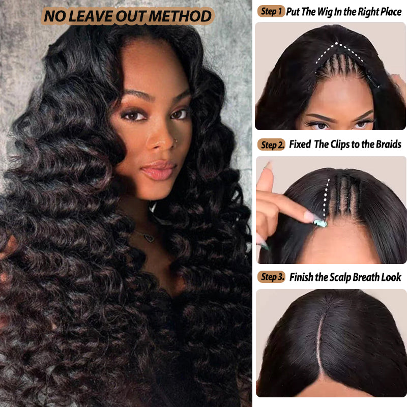 Loose Deep V Part Human Hair Wig