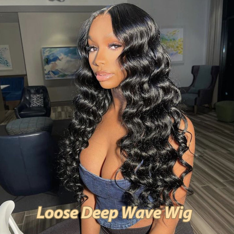 Loose Deep V Part Human Hair Wig