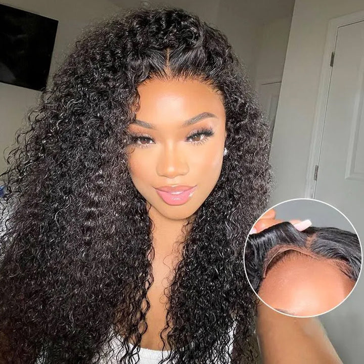 Wear & Go | Glueless Curly Wave Pre-bleached Lace Frontal Wig Dome Cap Wigs