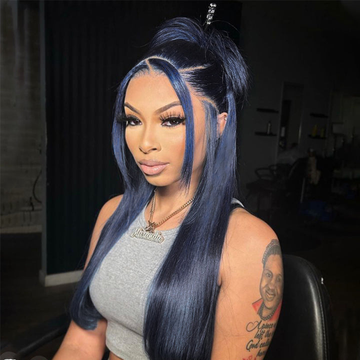 Midnight Blue 13x4/13x6 FULL Lace Frontal Wig Colored Human Hair Wigs