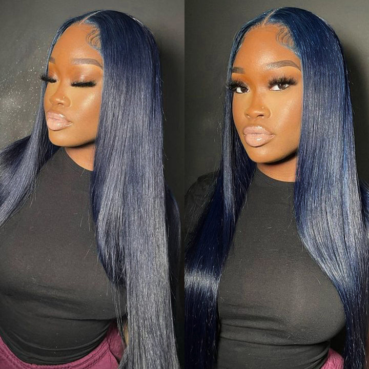 Midnight Blue 13x4/13x6 FULL Lace Frontal Wig Colored Human Hair Wigs