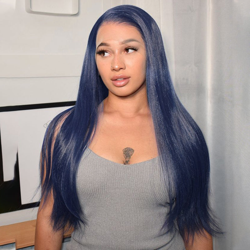 Midnight Blue 13x4/13x6 FULL Lace Frontal Wig Colored Human Hair Wigs