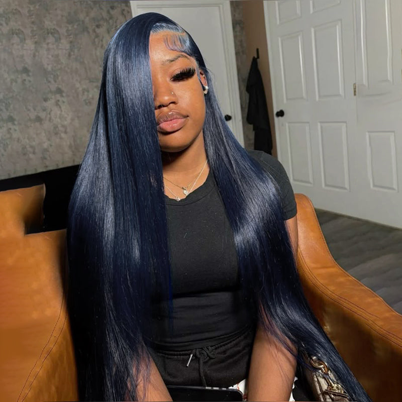 Midnight Blue 13x4/13x6 FULL Lace Frontal Wig Colored Human Hair Wigs