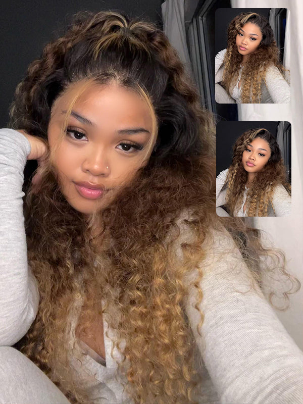 Wear & Go | Beyonce Inspired T1B/4/27 Pre-Bleached Glueless Wig Ombre Invisible Lace Wig Dome Cap Wigs
