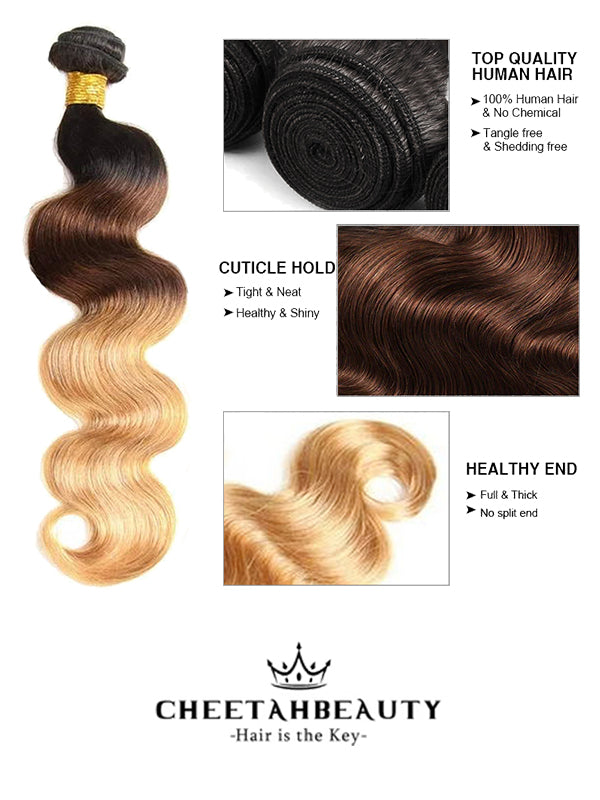 Offre groupée #4 : Tissages de cheveux 100 % naturels ondulés brun chocolat CheetahBeauty 