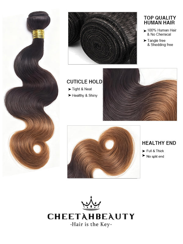 Offre groupée #4 : Tissages de cheveux 100 % naturels ondulés brun chocolat CheetahBeauty 