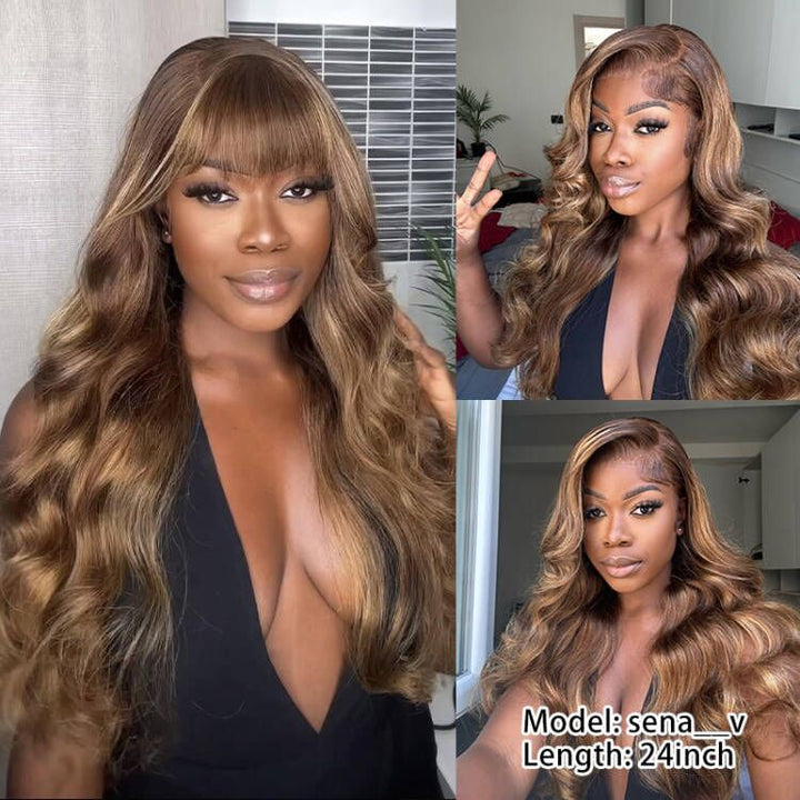 One Wig Two Styles | 4/27 Highlight Body Wave Wig 13x6 Lace Front Human Hair Wig