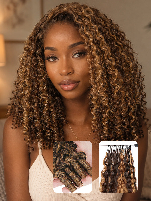 BIG DROP | Burmese Curly Feather Crochet Human Hair Extensions Protective Style