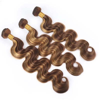 P4/27 Highlight Body Wave Bundles 100% Virgin Human Hair Weave