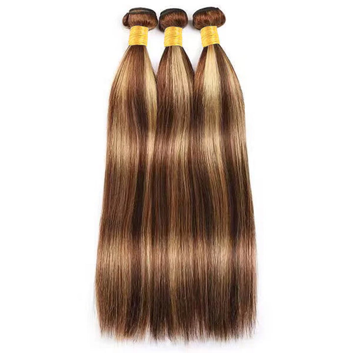 P4/27 Ombre Highlight Straight Bundles 100% Virgin Human Hair Extension