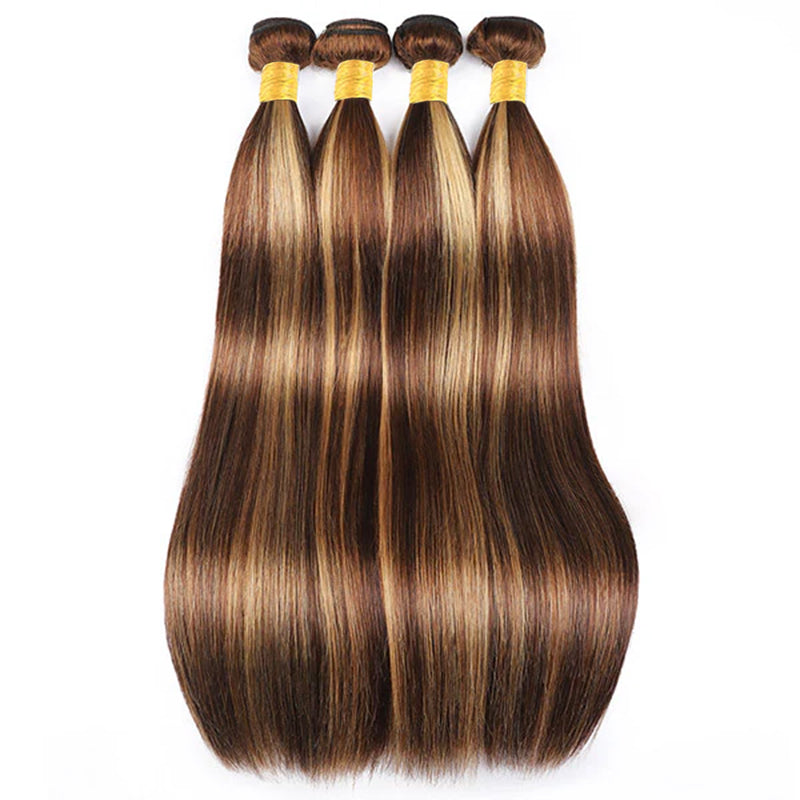 P4/27 Ombre Highlight Straight Bundles 100% Virgin Human Hair Extension