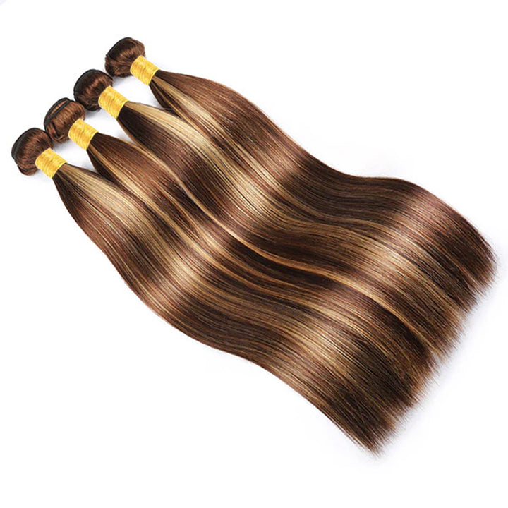 P4/27 Ombre Highlight Straight Bundles 100% Virgin Human Hair Extension