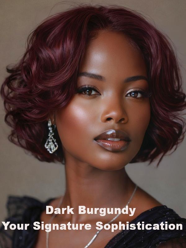 Pixie Cut Dark Burgundy Loose Body Glueless Wig Short Bob Human Hair Wigs