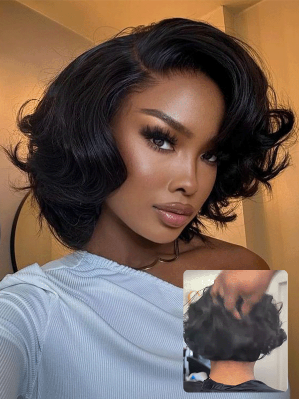 Pixie Cut Loose Body Wave Wig Short Yaki Body 7x6/13x6 Full Frontal Lace Human Hair Wigs