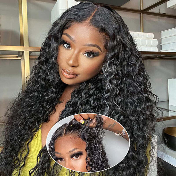 Wear & Go | Pre-Bleached Water Wave Glueless Invisible Lace Wig Dome Cap Wigs