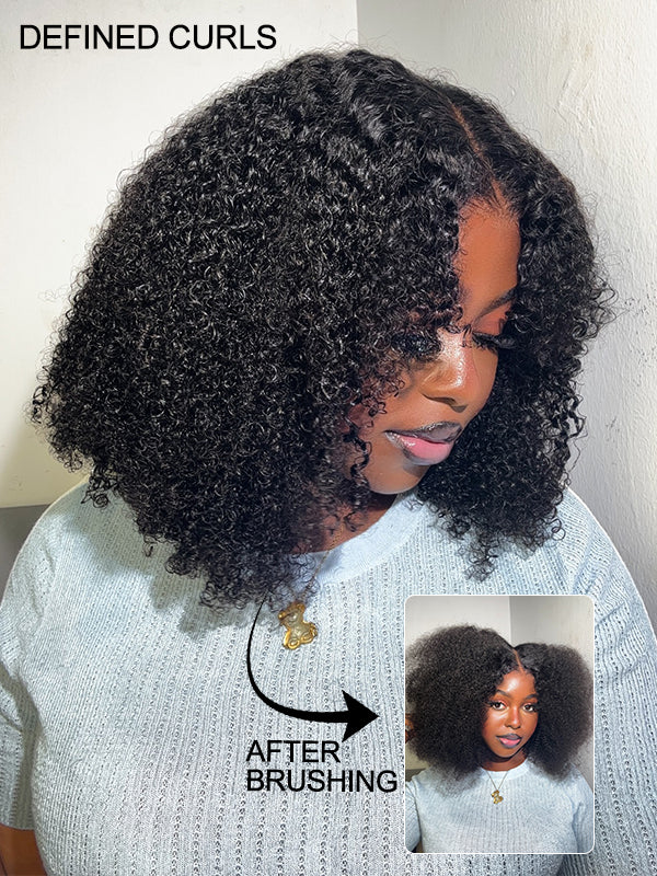 Pre-Seperated Feather Crochet Afro Kinky CurlyHuman Hair Extensions Kinky Coily for Black Women, Reusable Hair