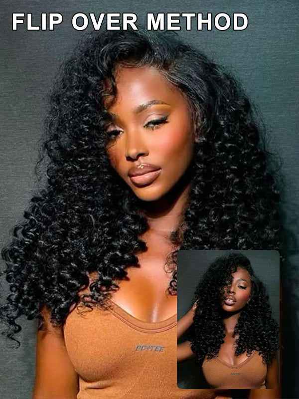 Pre-looped Feather Crochet Deep Wave Human Hair Extensions for Black Women, Reusable Braiding Hair