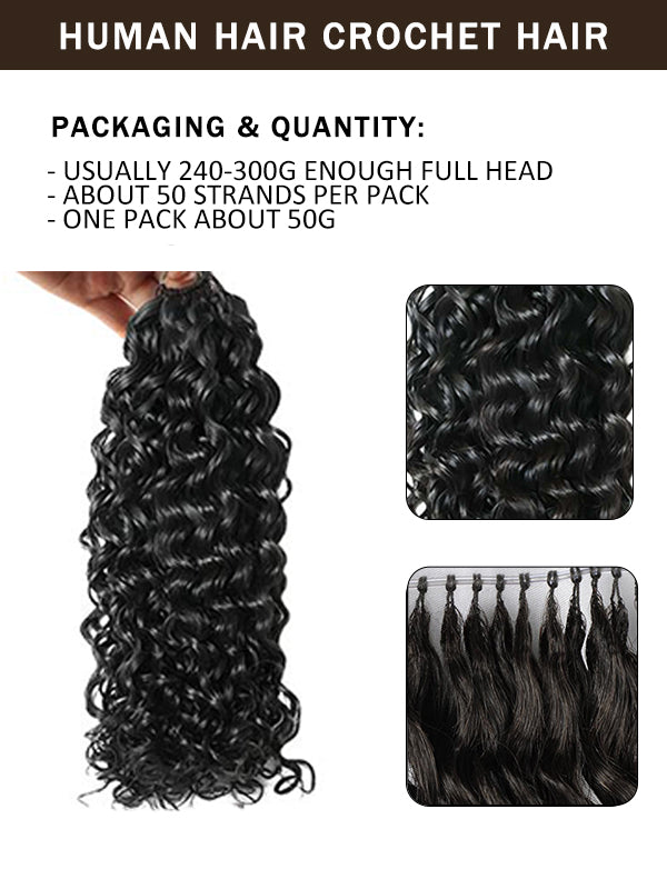 BIG DROP | Feather Crochet Water Wave Human Hair Extensions Protective Style