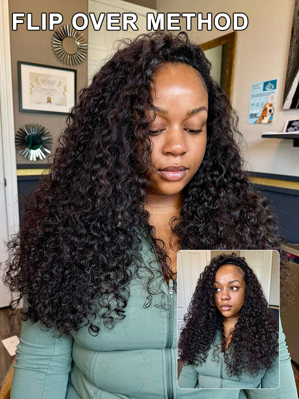 Pre-Seperated Feather Crochet Water Wave Human Hair Extensions for Black Women, Reusable Braiding Hair