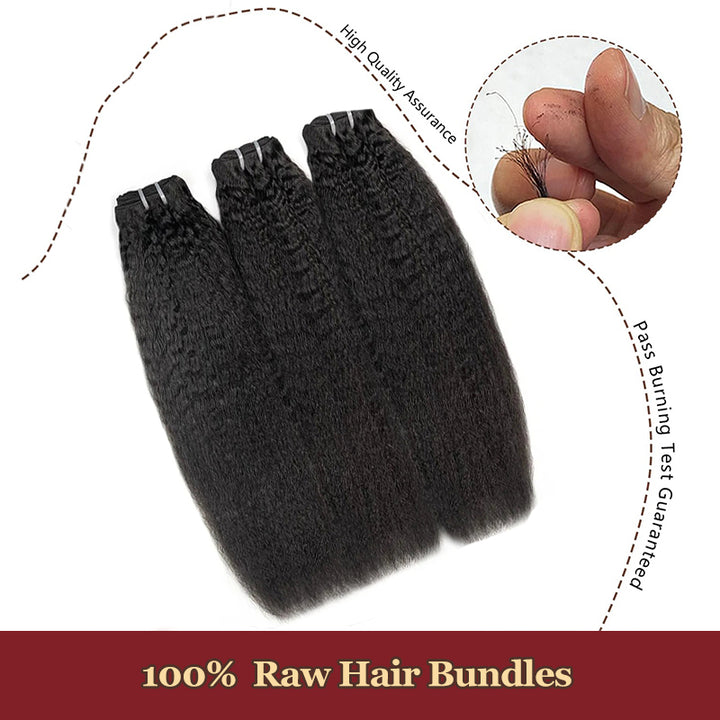 Raw Hair | Kinky Straight Bundles Deal 100% Raw Virgin Human Hair With HD Closure & FrontalRaw Hair | Water Wave Bundles Deal 100% Raw Virgin Human Hair With HD Closure & Frontal