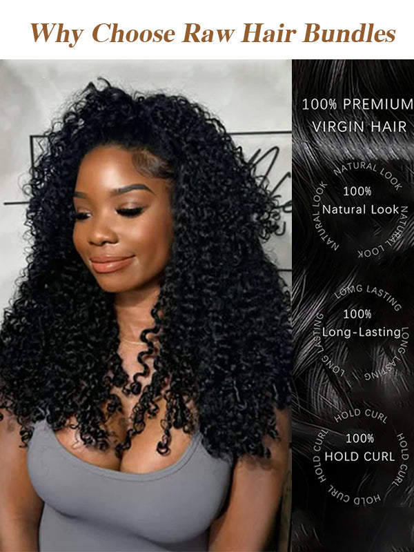 Offre spéciale : tissages de cheveux vierges bouclés birmans bruts pour femmes 