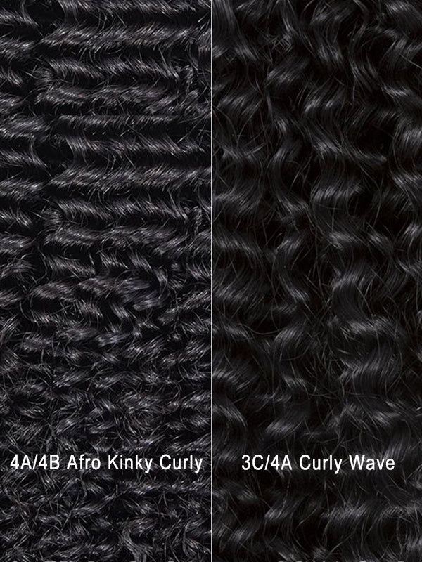 Raw Hair | Afro Curly Wave Bundles Deal Colored FB30 100% Raw Virgin Human Hair With HD Closure & Frontal