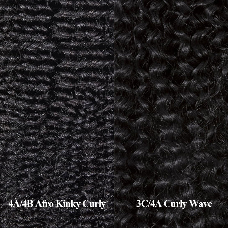 Raw Hair | Afro Curly Wave Bundles Deal Colored FB30 100% Raw Virgin Human Hair With HD Closure & Frontal