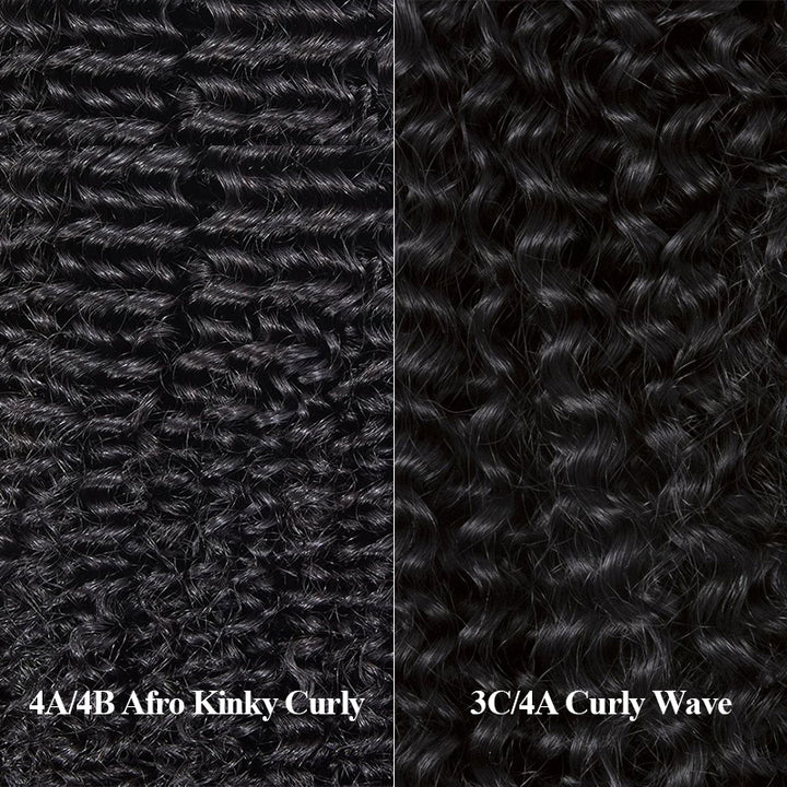 Raw Hair | Afro Curly Wave Bundles Deal Colored FB30 100% Raw Virgin Human Hair With HD Closure & Frontal