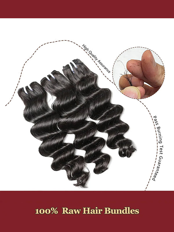 Raw Hair | Loose Deep Wave Bundles Deal 100% Raw Virgin Human Hair With HD Closure & Frontal
