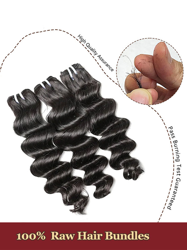 Raw Hair | Loose Deep Wave Bundles Deal 100% Raw Virgin Human Hair With HD Closure & Frontal