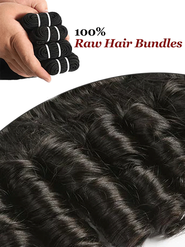 Raw Hair | Loose Wave Bundles Deal 100% Raw Virgin Human Hair With HD Closure & Frontal