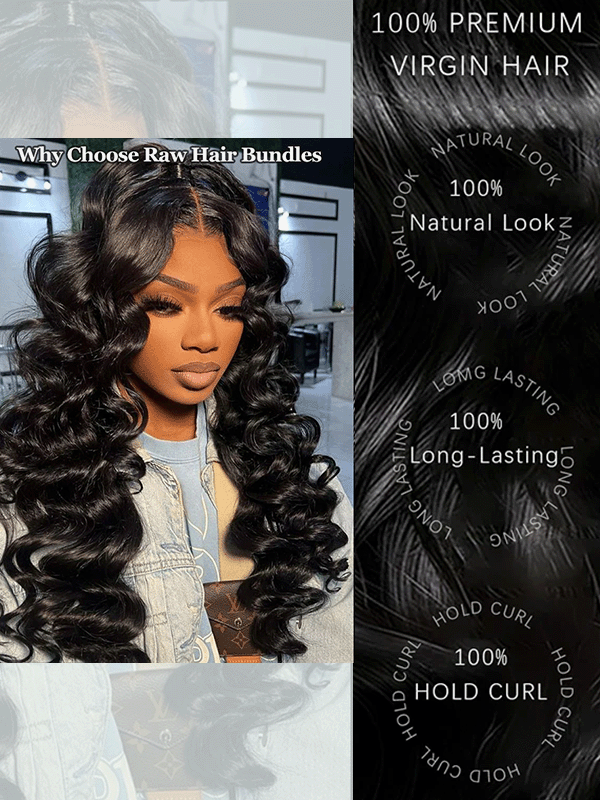 Raw Hair | Loose Wave Bundles Deal 100% Raw Virgin Human Hair With HD Closure & Frontal