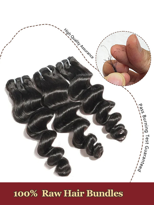 Raw Hair | Loose Wave Bundles Deal 100% Raw Virgin Human Hair With HD Closure & Frontal