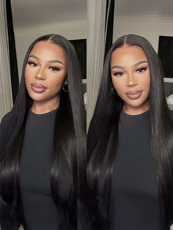 Cheveux bruts | Offre groupée de cheveux lisses et soyeux 100 % cheveux humains vierges bruts avec fermeture HD et frontal 