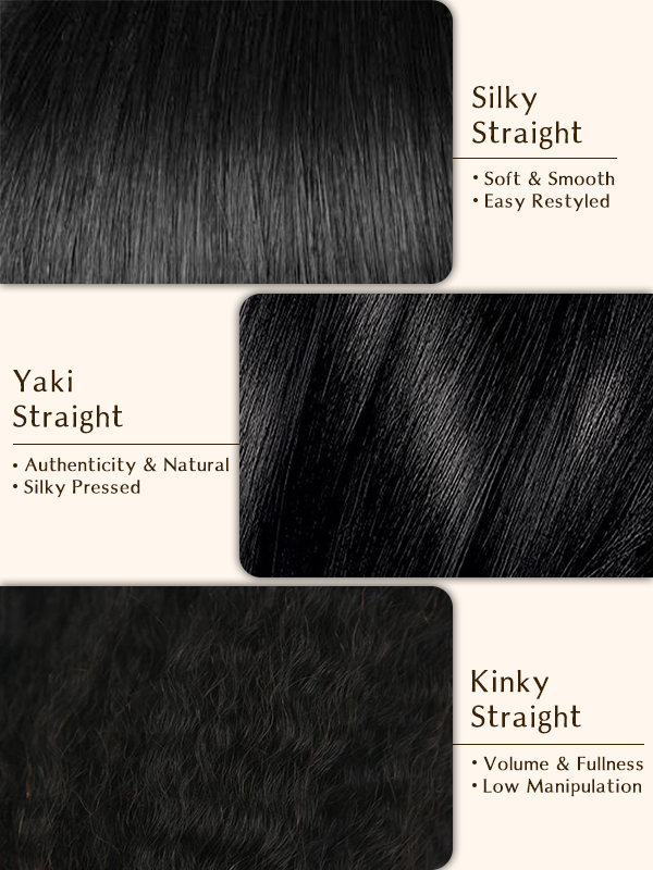 Flexi-Fit Yaki Straight / Kinky Straight / Yaki Body 3 in 1 Half Wig Glueless Insta Drawstring Wig