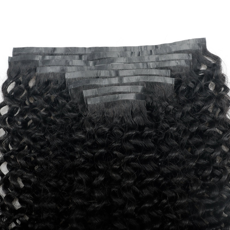 Seamless PU Weft Clip In Hair Extensions Curly Clip Ins Human Hair 8pcs With 18 Clips