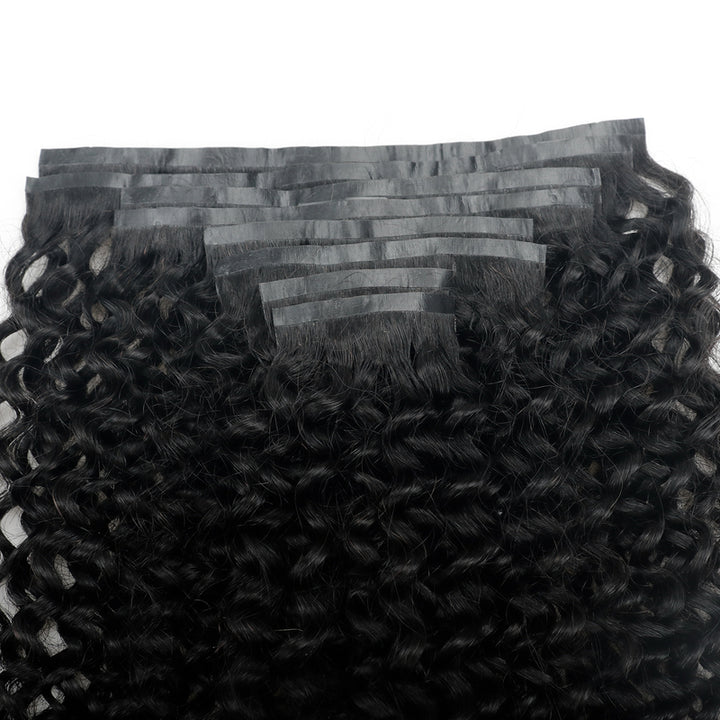 TUME Seamless PU Weft Clip In Hair Extensions Curly Clip Ins Human Hair 8pcs With 18 Clips