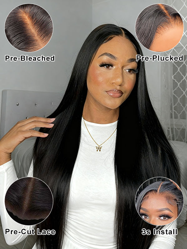 Glueless 13x6 PreMax Wig Silky Straight Wear Go Wig 7x6 Lace Closure Wig