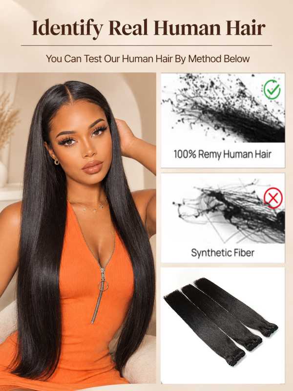Straight Bundles 100% Virgin Human Hair Weave With 2x4 Lace Closure