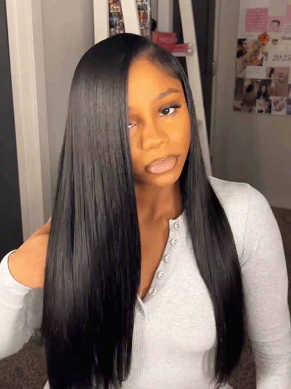 Raw Hair Clip Ins | Silky Straight PU Seamless Clip In Hair Extensions  8pcs With 18 Clips